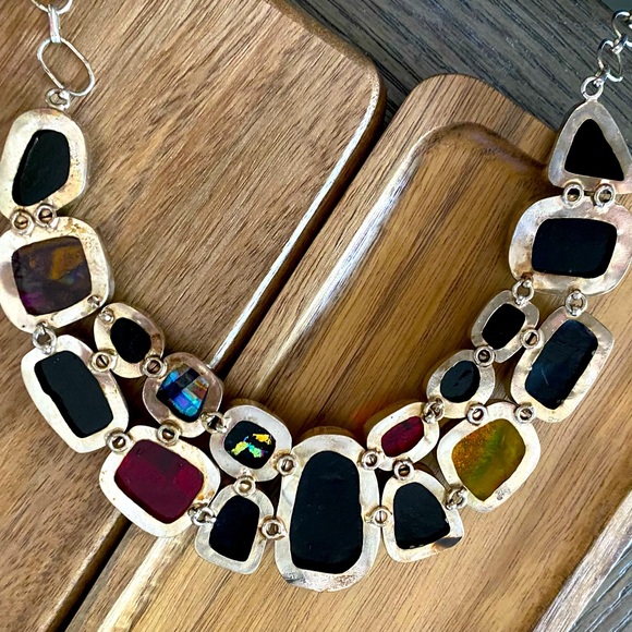 SALE!!! Dichroic Glass inlaid in 925 Sterling Magnificent, one of a kid piece - Picture 11 of 13